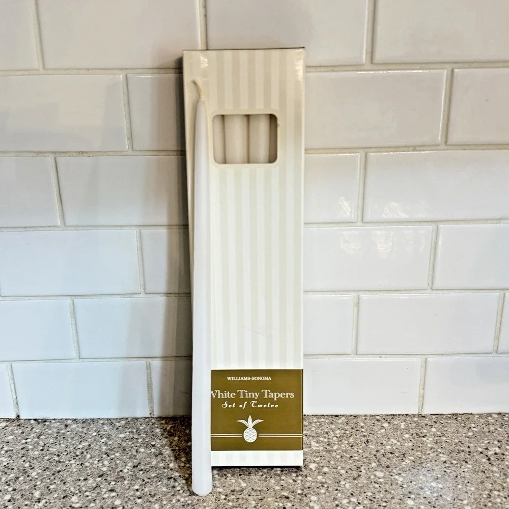 Williams Sonoma Pineapple Tiny Taper Candle Holders (x4) and Candles (x12) NIB